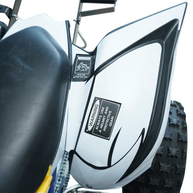 Placas de etiqueta de advertencia de guardabarros ATV, pegatinas de insignias para Yamaha Raptor 700 13-22 700R 16-22 YFZ450R 14-20 YFZ450, 4 piezas
