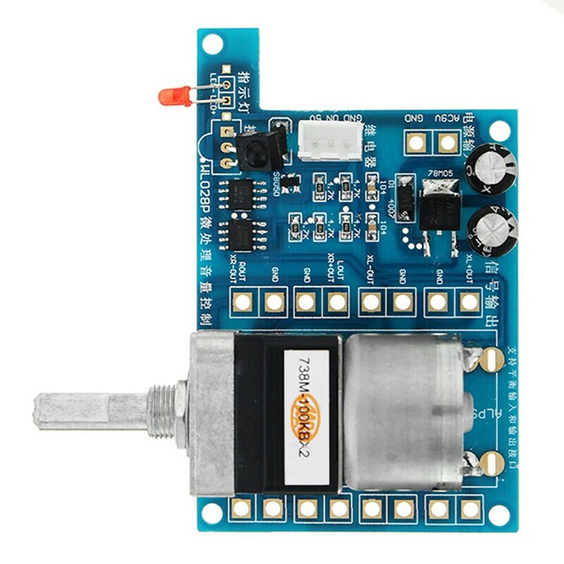 Modul komponen potensiometer inframerah dengan lampu indikator Amplifier Audio DC 9V alat papan kontrol Volume Remote Control