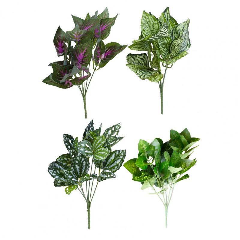 Sztuczne rośliny odporne na warunki atmosferyczne sztuczne rośliny odporne na promieniowanie UV DIY nowoczesne rośliny imitujące zielone liście Tabby