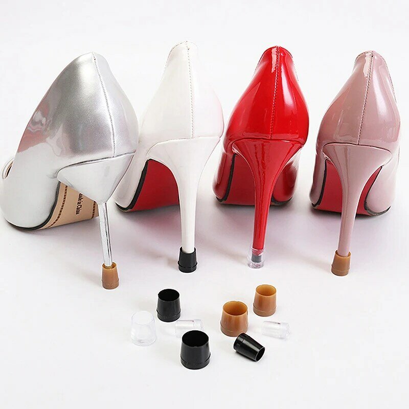 2pcs Silencer Heel Protector Round Shape Woman High Heels Protective Cover Non-slip Wearable Heel Cover Shockproof Accessories
