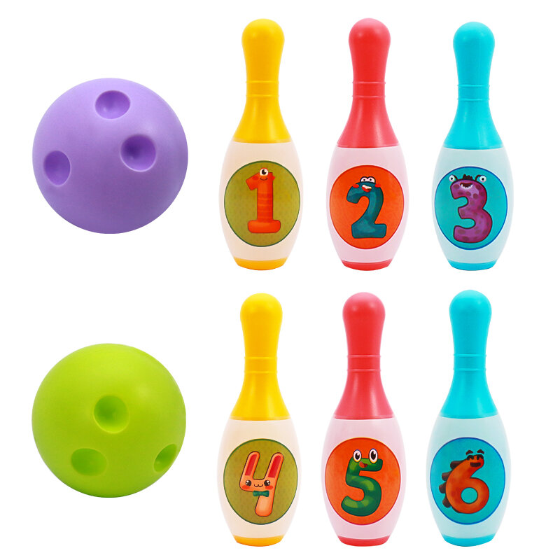 Set da Bowling per bambini giocattoli per bambini per ragazzi di 2 + anni con numero giocattoli sportivi per interni all'aperto regalo per giochi per bambini