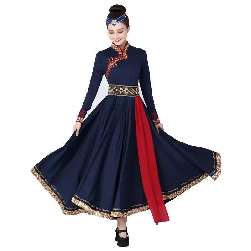 Mongolski kostiumy do tańca kostiumy do tańca ludowy ubrany w starożytny narodowy strój show dla dorosłych tańca ludowego Hanfu tybetańskiego