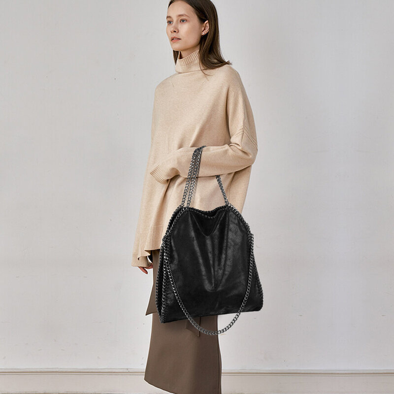 Bolsa de ombro luxuosa com corrente para mulheres, bolsas crossbody macias, sacolas de designer de alta qualidade, novas, 2024