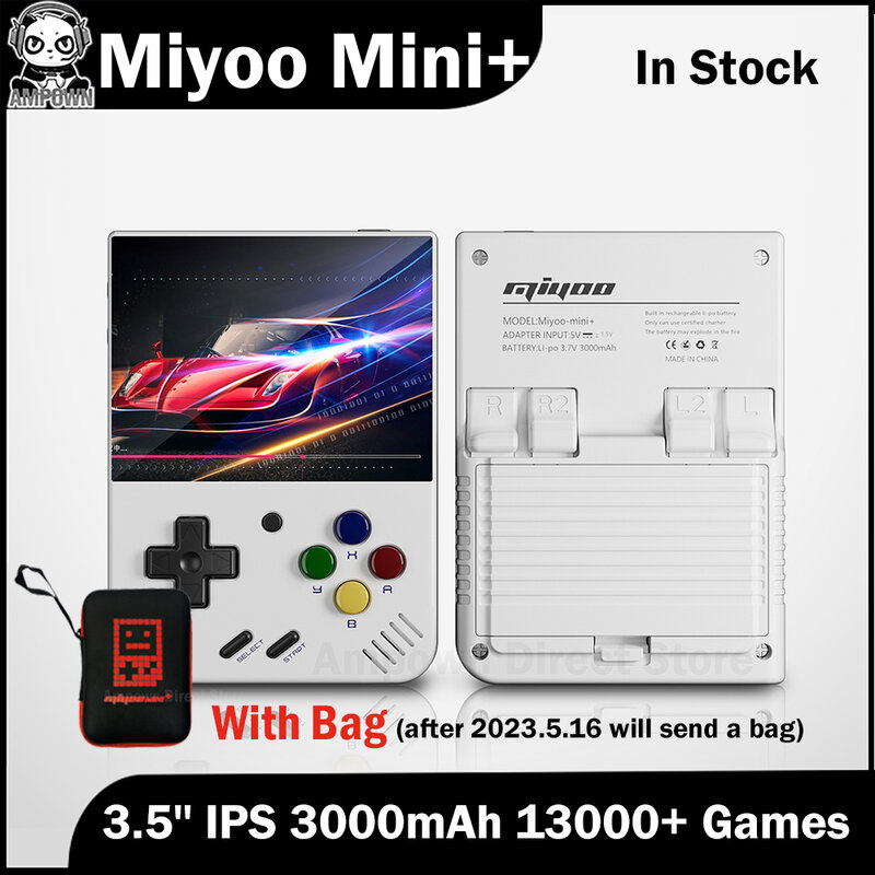 Miyoo Mini Miyoomini Plus 3.5 'Ips Draagbare Retro 128Gb-Videogameconsoles ARM-Cortea-A7 3000Mah Ondersteunen Meer Retro-Games