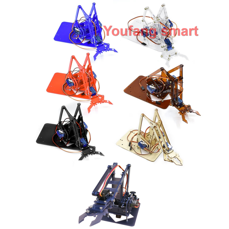 Placa de brazo robótico 4 DOF, Robot manipulador, garra SG90 MG90S, tablero UNO, juguetes programables, Kits de bricolaje, regalos de timón de empalme