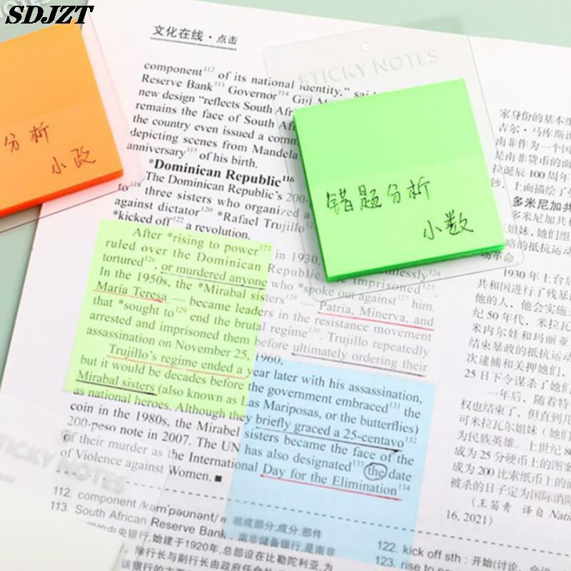 Note adesive trasparenti impermeabile colorato trasparente Memo Pad pubblicato autoadesivo Memo Message promemoria Office School