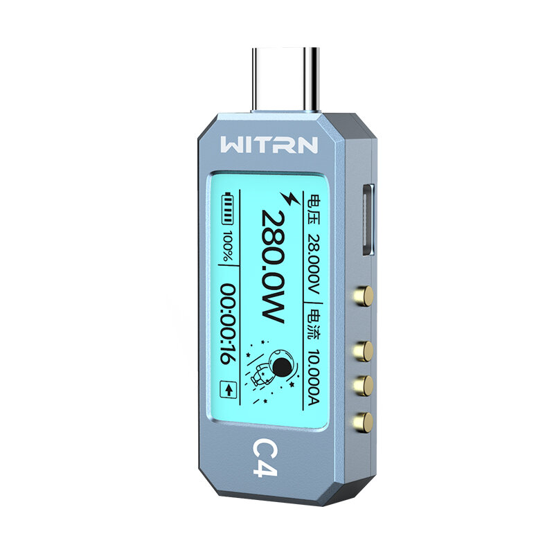 WITRN C4 C4L 감지기, USB 전압 및 전류 측정기 테스터, PD3.1 트릭 EPR 노화 활성화 48V