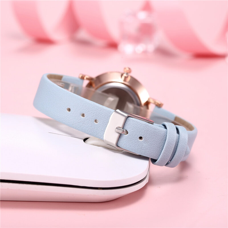 Nuevo reloj de moda Simple de estilo coreano reloj de cinturón luminoso para estudiante femenino reloj luminoso pequeño y fresco para estudiante