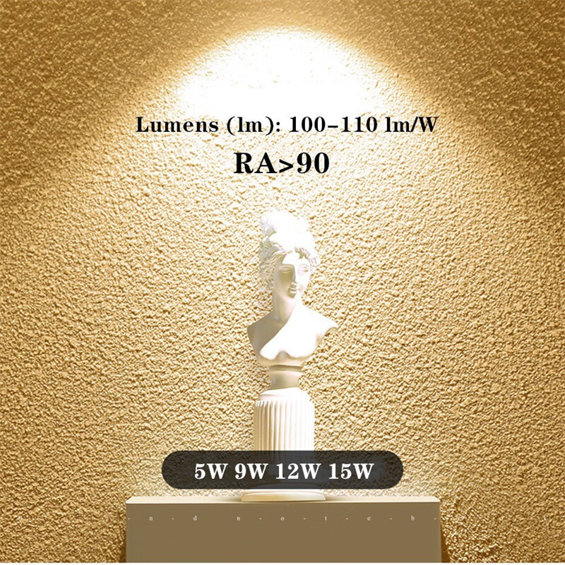COB LED หรี่แสงได้ดาวน์ไลท์ AC85-265V ไฟติดเพดาน5W9W12W โคมไฟ Spotlight Warm White3000k ธรรมชาติ White6000k ห้องนอนในอาคาร
