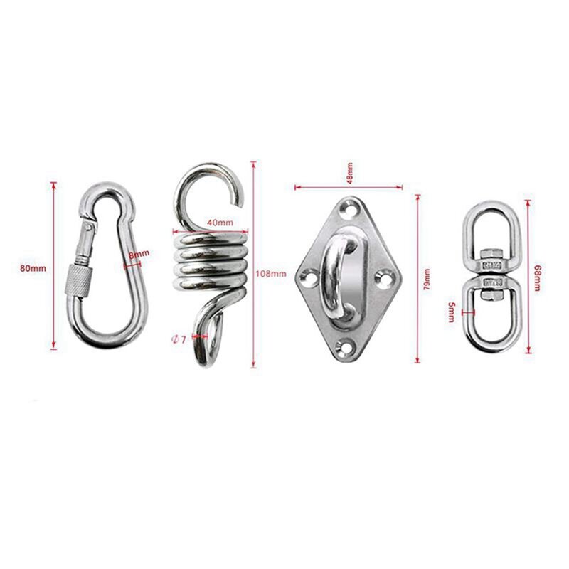 NEW-4Pcs Swivel Hooks For Hammock Swing Chairs Stainless Steel Hanging Seat Accessories Kit For Ceiling/Indoor/Outdoor