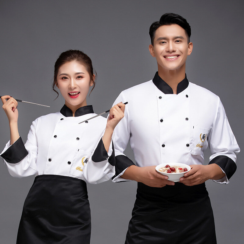 Tuta da cuoco manica lunga impermeabile autunno e inverno Hotel Dining Kitchen Chef Senior Chef Uniform Men
