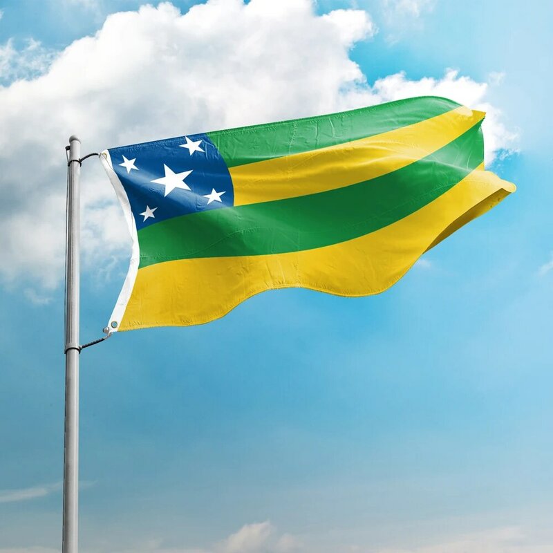 Flag Of Sergipe 3*5FT 90*150CM Brazil State Flags Design Custom  Outdoor Decor Banners  Polyester UV Resistance Double Stitched