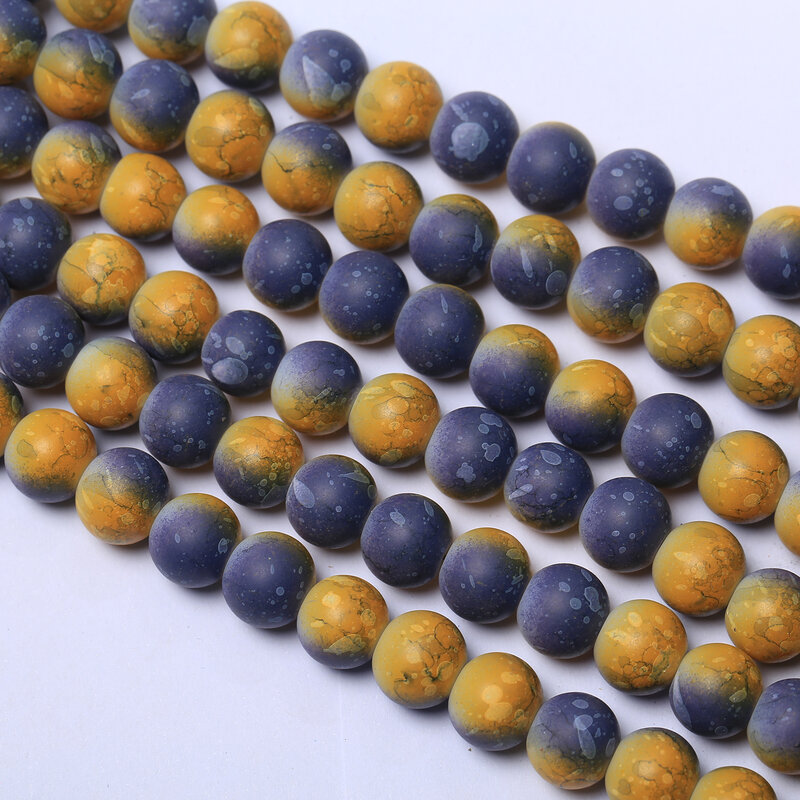 240 buah 10mm manik-manik kaca meniru keramik untuk DIY Gelang Bangle membuat 20 jenis warna bisa dipilih