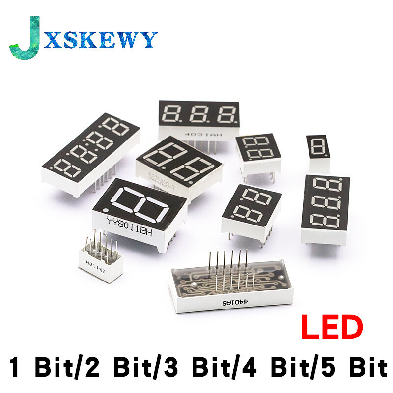 LED 디스플레이 디지트 튜브, 공통 음극 양극 LED 7 세그먼트, 레드 1 비트, 2 비트, 3 비트, 4 비트, 0.28 인치, 5 개