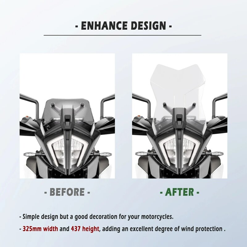 오토바이 전면 스크린 윈드 실드 액세서리, KTM 390 ADV 어드벤처 2020-2023 2022 윈드 실드 윈드 스크린 에어 디플렉터