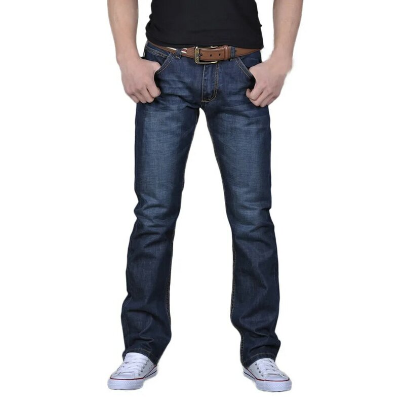 Calças jeans folgadas casuais de hip-hop masculinas, calças longas de trabalho, calças largas para carga, outono