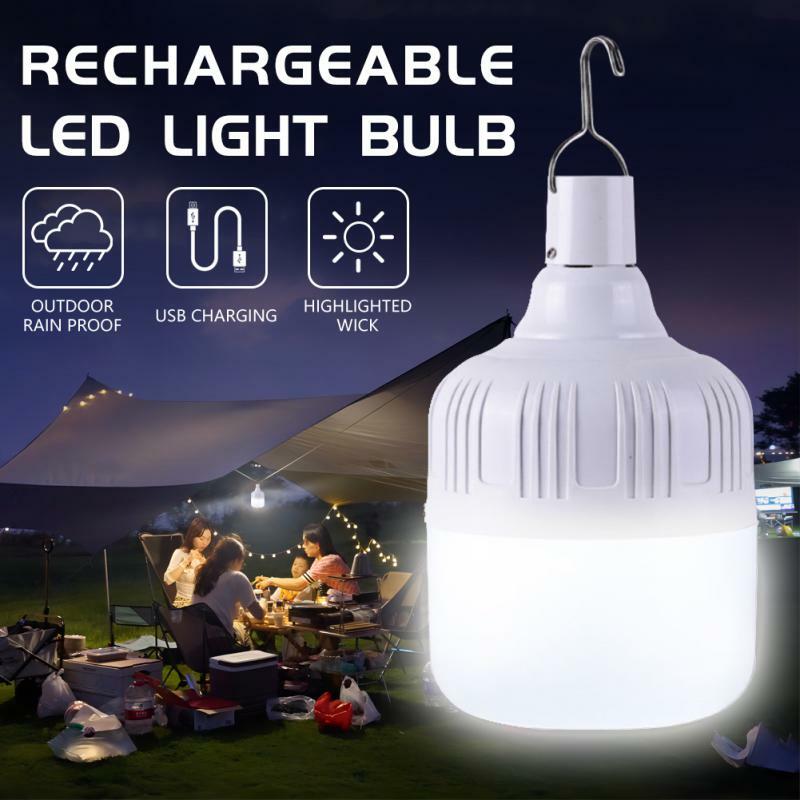 USB LED Emergency Lights Portable Tent Lamp Battery Lantern BBQ Camping Light Portable Light Outdoor Bulb 30W/60W/100W/200W/300W