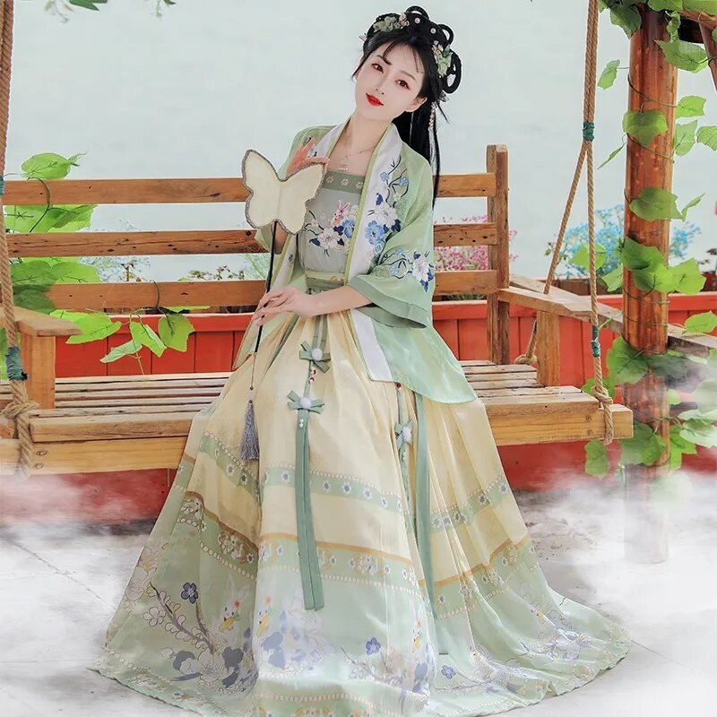 2024 Women Hanfu Dress Traditional Chinese Clothes Outfit Ancient Folk Dance Stage Costumes Oriental Fairy Princess Cosplay New