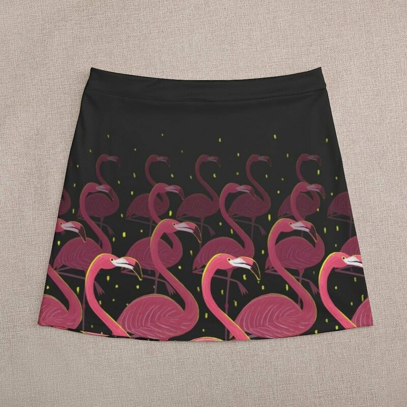 Flamingo March minigonna night club outfit night club moda donna abbigliamento coreano gonna set