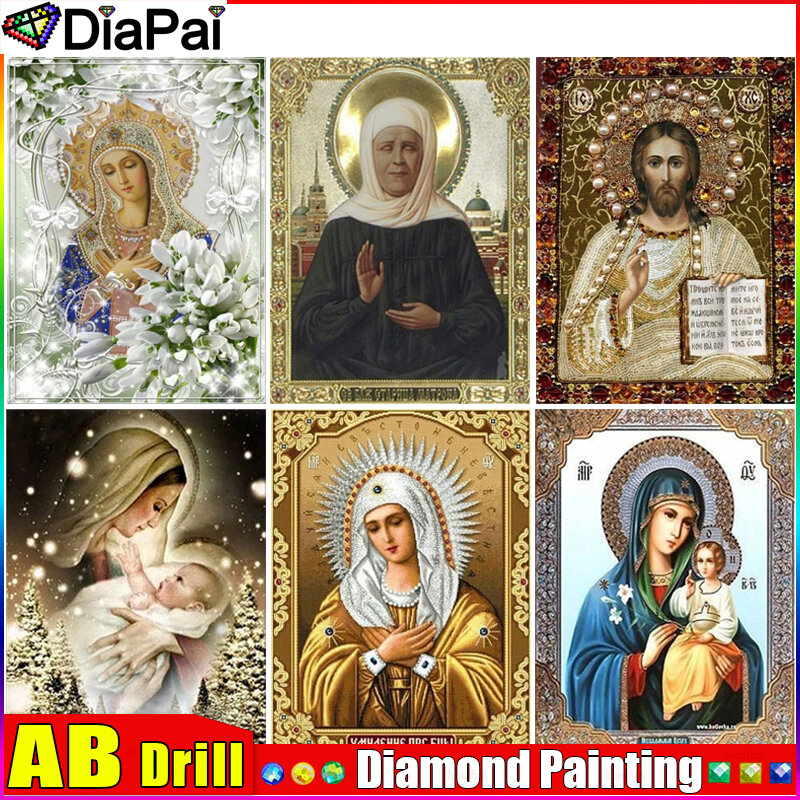 DIAPAI AB Diamond Painting Full Square/Round Diamond "Religion Woman Man" Pattern Embroidery Cross Stitch 5D Rhinestone Painting