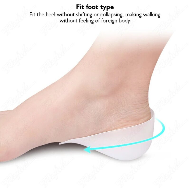 ที่เสริมส้นรองเท้าเพิ่มความสูงที่มองไม่เห็นแผ่นรองส้นเท้าเจลซิลิโคนสำหรับผู้หญิงผู้ชาย