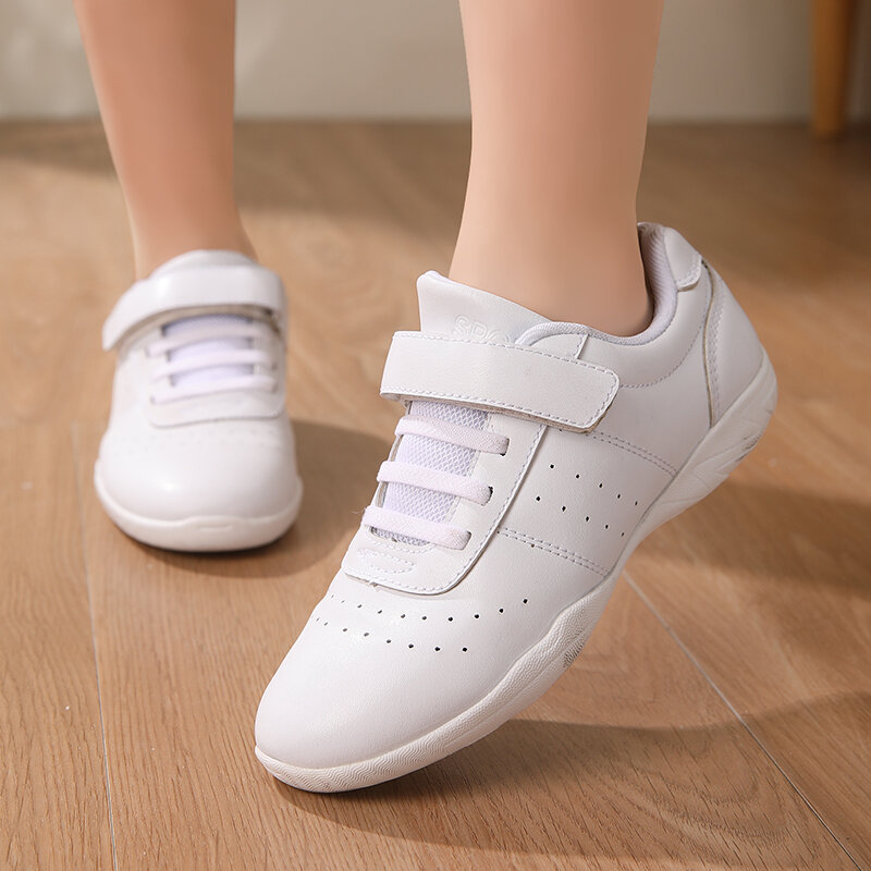 BAXINIER Youth Cheerleading Shoes Girls White Dance Shoes Women Sneakers Training Tennis Kids Competitive Aerobics Shoes