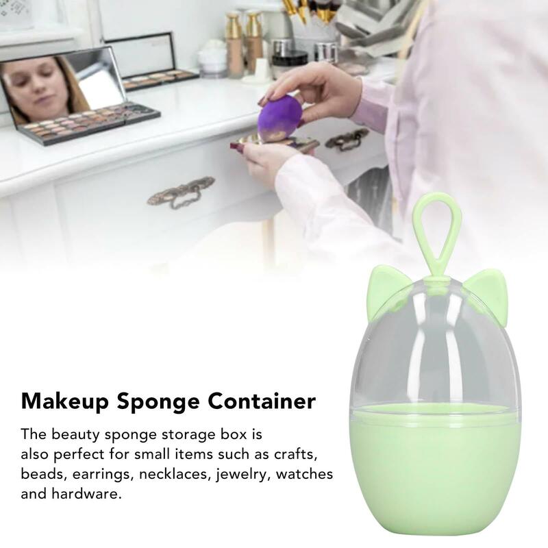 Portable Clear Makeup Sponge Case with Hanging Hole - Cute Cartoon Shape Holder for jewelry 