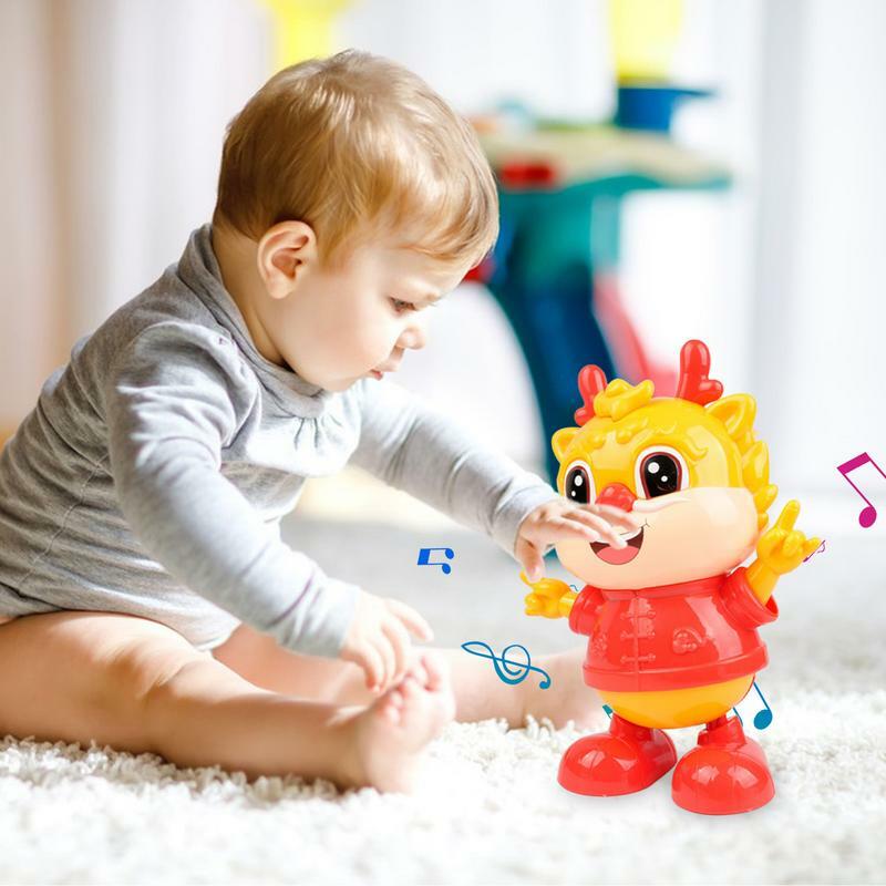 Танцующий Дракон игрушки мультфильм танцующий музыкальный дракон игрушка на тему дракона электрическая Танцующая и музыкальная игрушка для малышей детей мальчиков