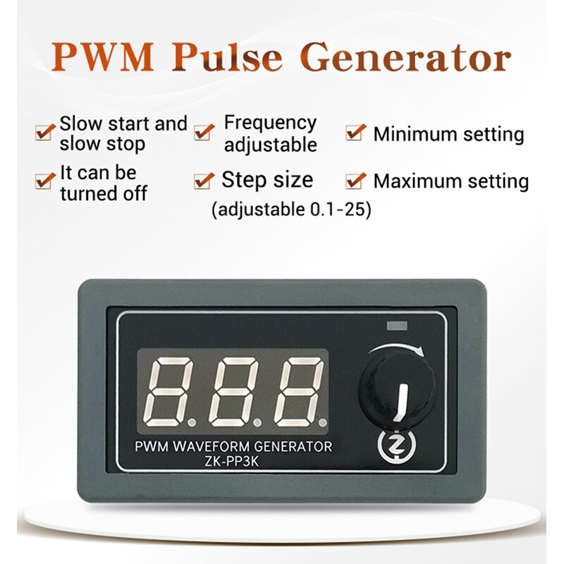 ZK-PP3K Dual Mode LCD PWM Signal Generator 1Hz-99Khz PWM Pulse Frequency Duty Cycle Adjustable Square Wave Generator