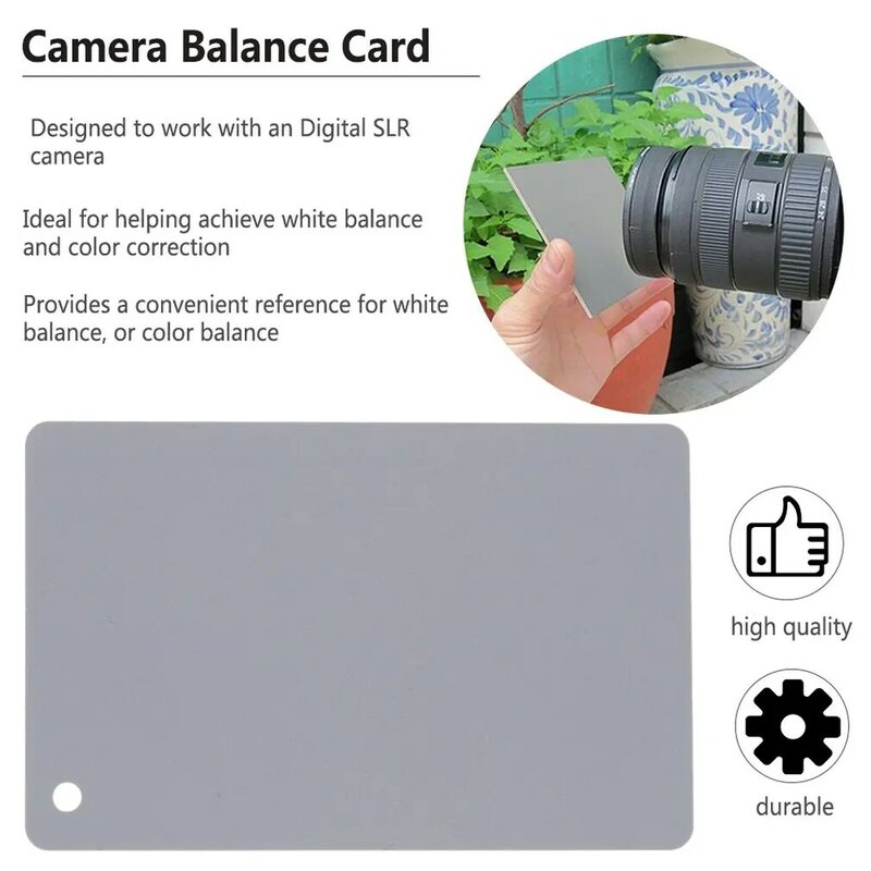 Cámara Digital de bolsillo 3 en 1, compensación de 18% tarjetas de Balance de color blanco, negro y gris con correa para el cuello para fotografía Digital