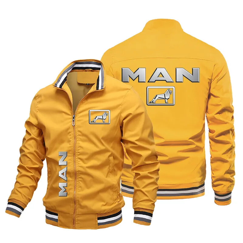 Мужская куртка на молнии, мужская куртка с принтом логотипа автомобиля, Модная приталенная куртка на весну и осень, мужская повседневная мотоциклетная куртка для верховой езды