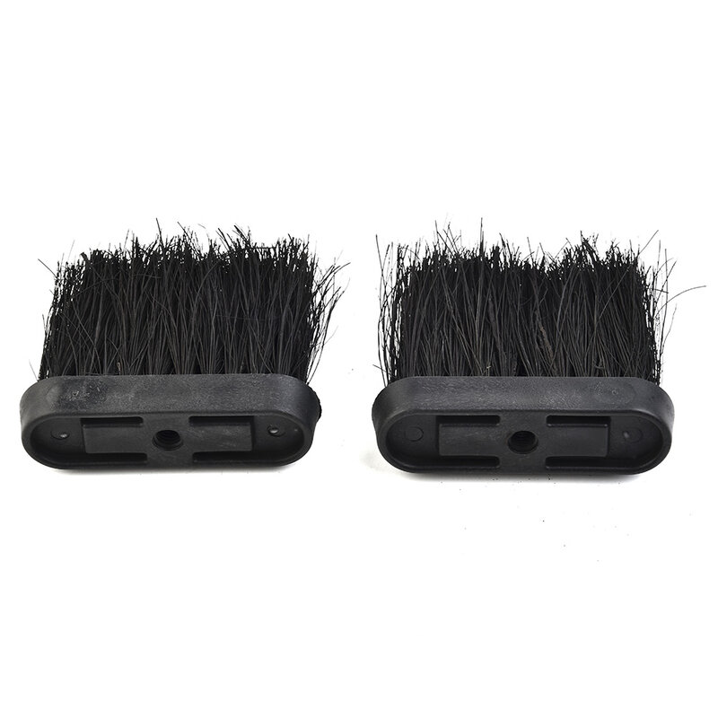 Recambio de cabezal de cepillo oblongo para chimenea, accesorios para estufas con mango de plástico, color negro, 2 piezas