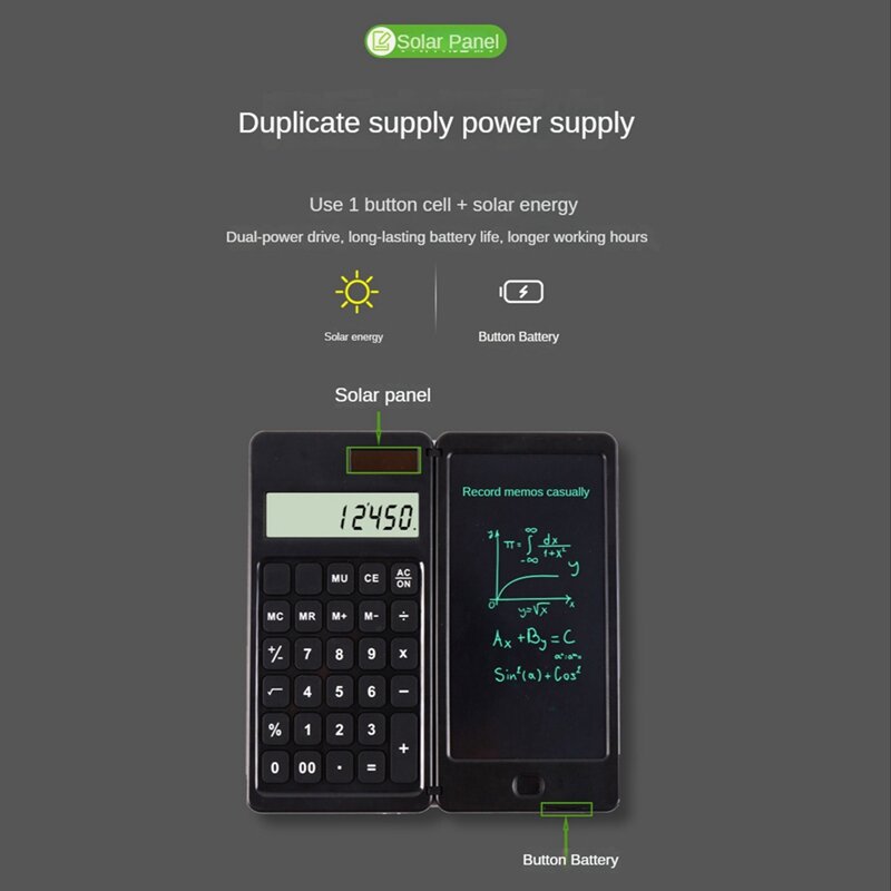 Mini calculadora Solar de 6,5 pulgadas, tableta de escritura LCD, almohadilla de escritura con Stylus, calculadora portátil