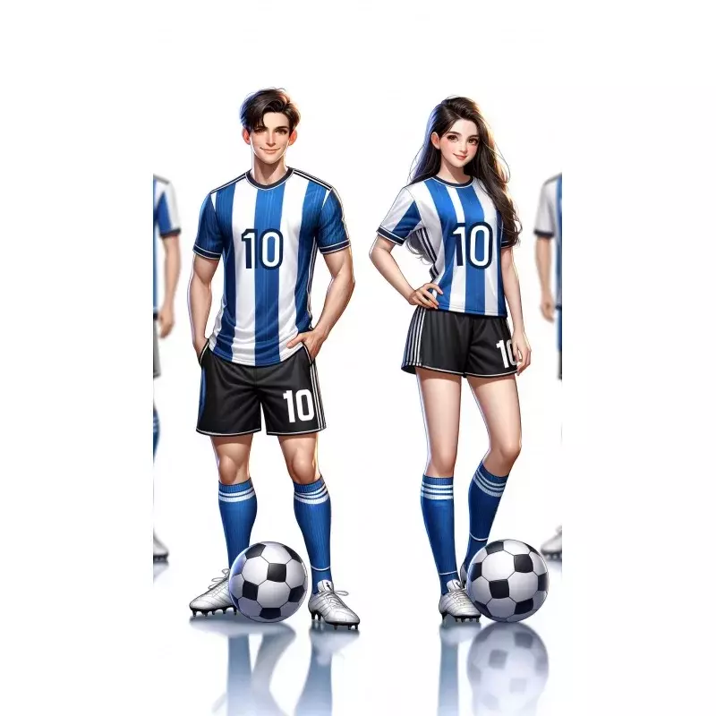 Suéter de fútbol fácil para niños, suéter de fútbol para jóvenes, chándal fresco de fútbol para adultos, Messi No. 7 No. 10, corto, 2024