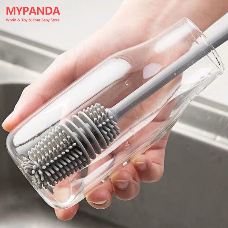 1PC Silicone Cup Brush Scrubber Glass Cleaner Kitchen Cleaning Tool Long Handle Drink Wineglass Bottle Glass Cup Cleaning Brush