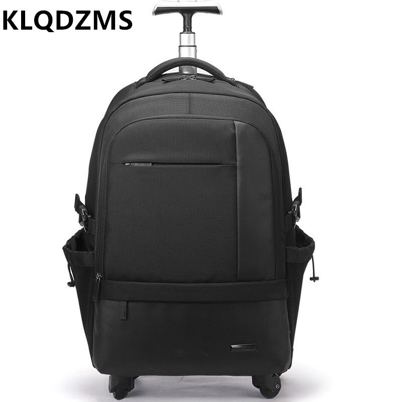 KLQDZMS 20-дюймовый нейлоновый водонепроницаемый чемодан для путешествий на большие расстояния с двойным плечом портативный универсальный роликовый чемодан