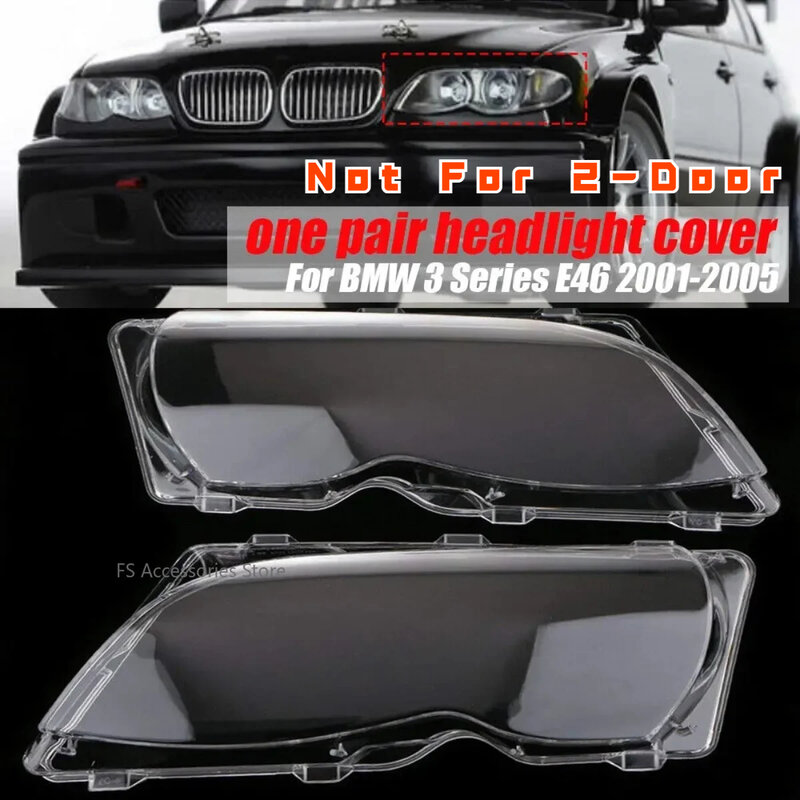 Auto Scheinwerfer Licht Objektiv Deckt für BMW 3 Serie E46 318i 320i 325i 4 Türen Limousine 2002-2005 scheinwerfer lampe abdeckung