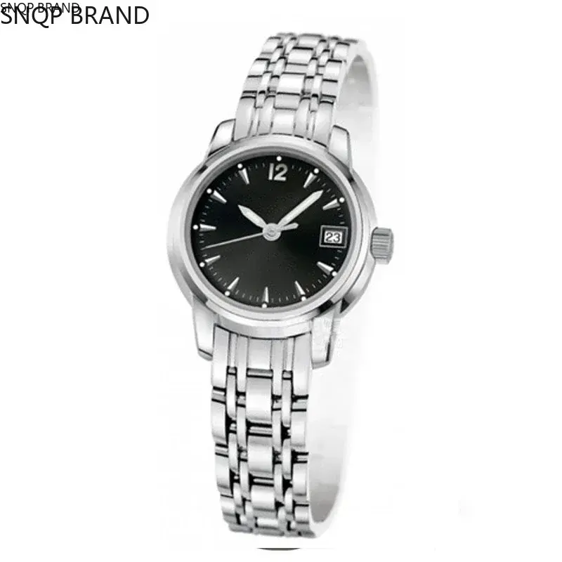 Soymia-Stainless Steel Quartz Watch para senhoras, pulseira de luxo, vestido de moda, Black White Dial Relógios, Sapphire Glass, New