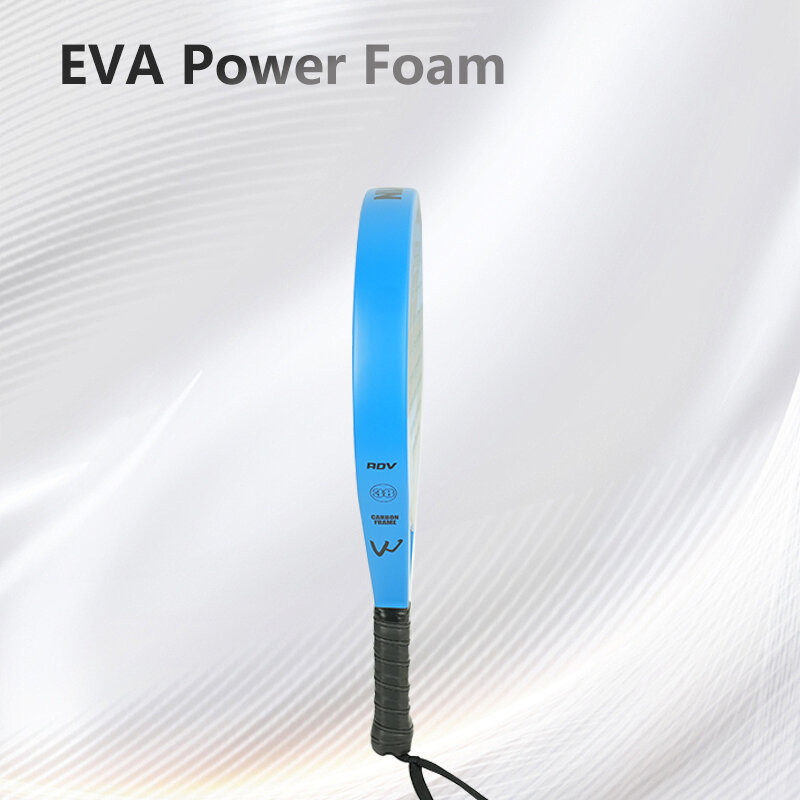 POWKIDDY racchetta da paddle tennis superficie in fibra di carbonio con racchetta da beach tennis leggera con nucleo in memory foam EVA con borsa