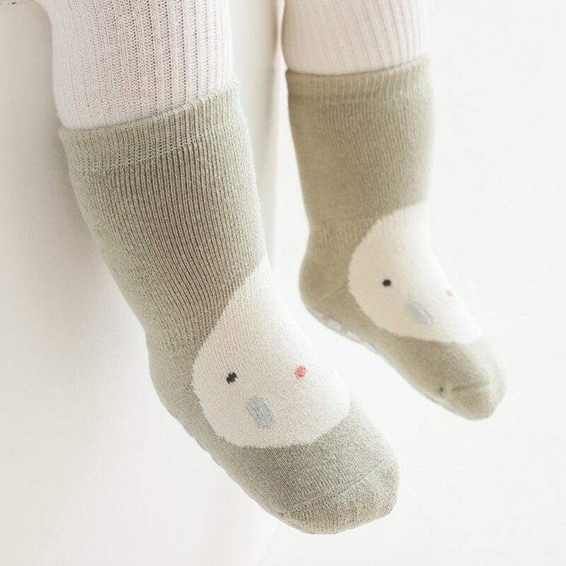 77HD носки с милыми животными, нескользящие носки с рисунками для малышей с ручками для маленьких мальчиков и девочек