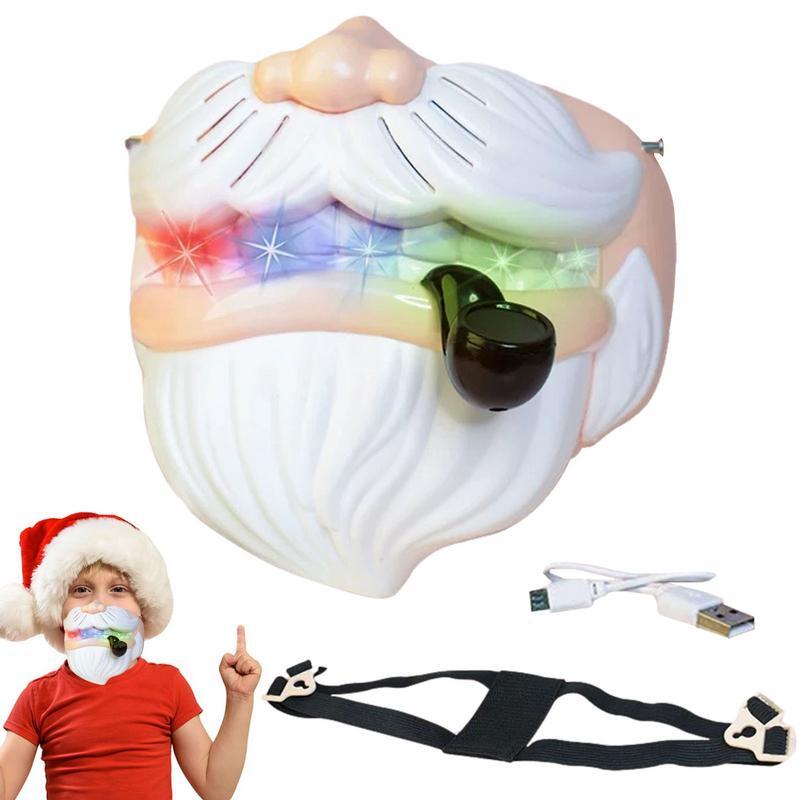 Перезаряжаемая USB Игрушка-сменитель голоса, игрушка Санта-Клаус, искусственная кожа, косплей, чехол для лица с красочными лампами