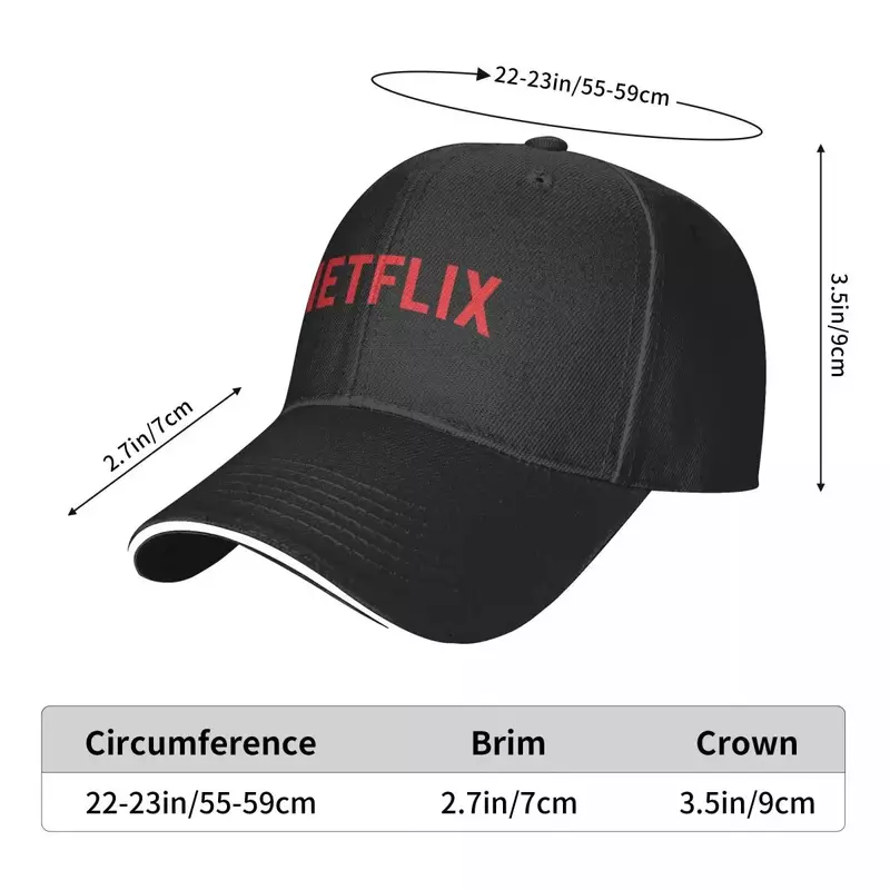 Netflix basic logo Baseball Cap Hat Luxury Brand Anime Big Size Hat Caps Women Men's
