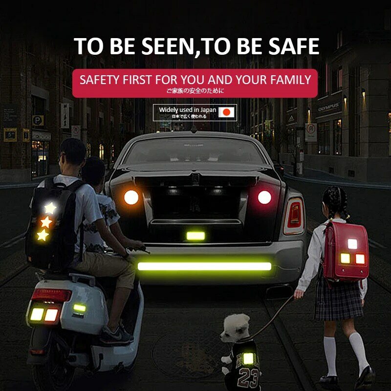 Roadstar 5cm x 5m adesivo riflettente per carrozzeria della bicicletta nastri di avvertimento di sicurezza impermeabili guida notturna