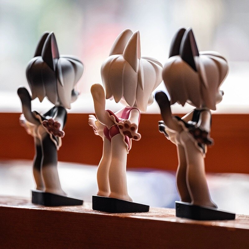 Caja aleatoria Original de gato ciego, juguetes sorpresa, caja misteriosa, figuras de Anime Kawaii, modelo de escritorio, bolsa de adivinación, muñeca, regalo para niña