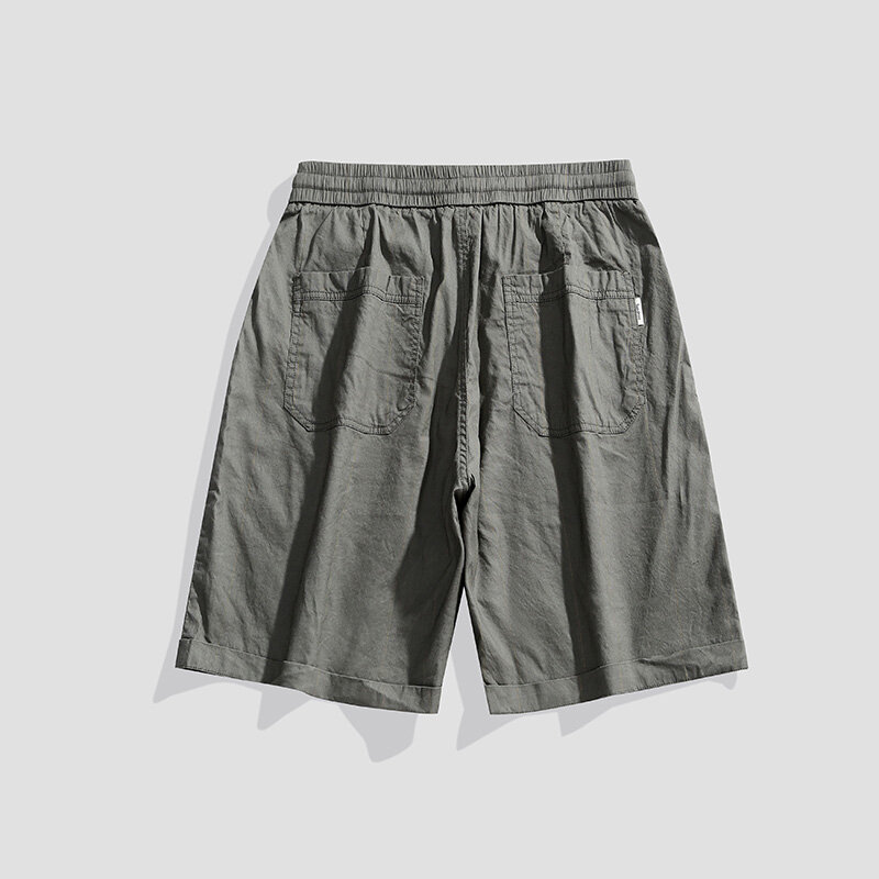 Pantalones cortos Cargo de algodón para hombre, Shorts informales de cintura elástica, para playa, primavera, 2023