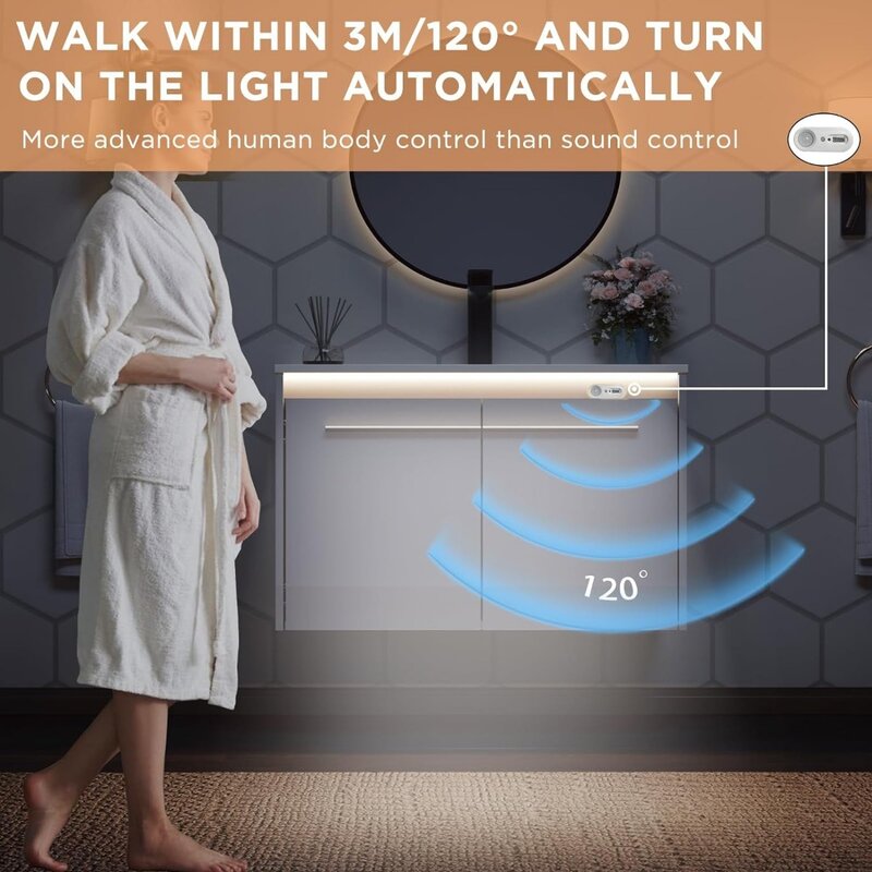 Tocador de baño flotante LED con lavabo, armario de almacenamiento de baño montado en la pared, 31"
