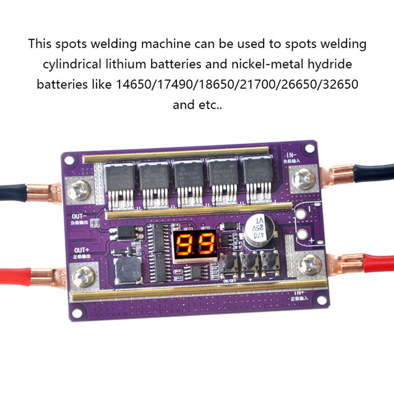 12V Spot Welder Kit DIY 99 Gear Of Power Adjustable Spots Welding Control Board untuk 18650 Baterai 0.05-0.3Mm Lembaran Nikel