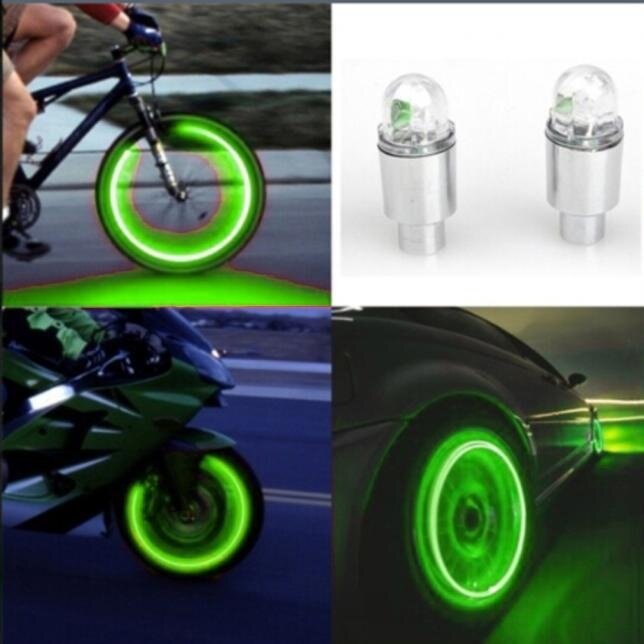 Auto LED pneu válvula capas, luzes de néon decorativas, luzes de bicicleta da motocicleta, flash strobes, 2 pcs, 4pcs