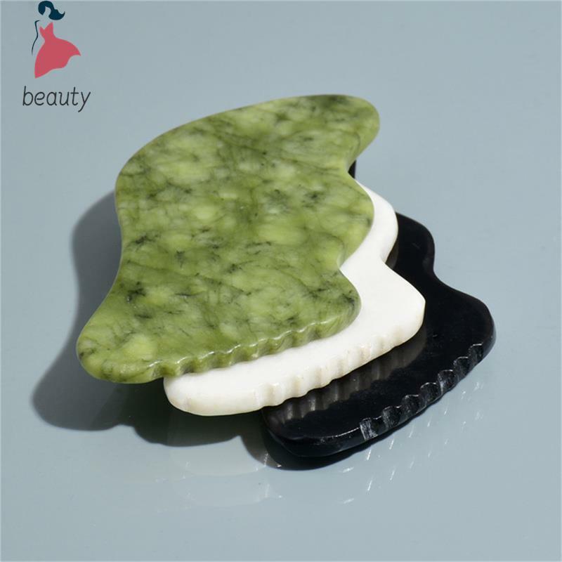 1pc Naturstein Kratz massage Werkzeug Gouache Schaber weiße Jade Gua Sha Board für Körper und Gesicht Entspannung Detox Schönheits pflege
