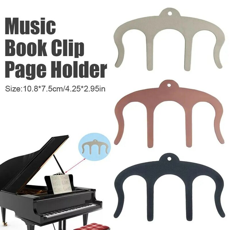 Marcapáginas de lectura de Metal tipo M, suministros de Clip de libro de música de Piano, accesorios de página de lectura, soporte de instrumentos musicales H6H2